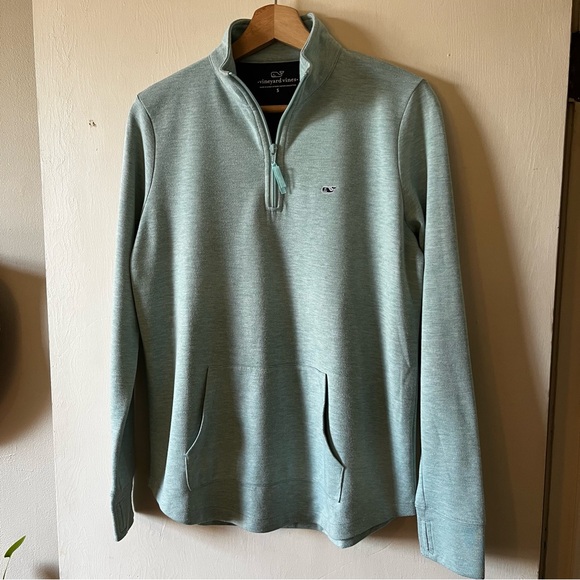Vineyard Vines Seafoam Green Quarter Zip Sweatshirt, Size S - Picture 4 of 10